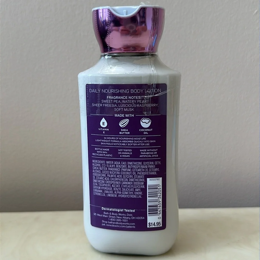 Bath and Body Works Sweet Pea Daily Nourishing Body Lotion Bundle of 2 Full Size